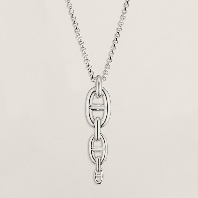 存在感抜群！pendentif chaine d’ancre enchainee GM Chaine d'ancre Enchainee pendant, large model | Hermès
